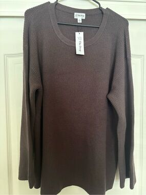 The Drop Brown Ribbed Knit Sweater